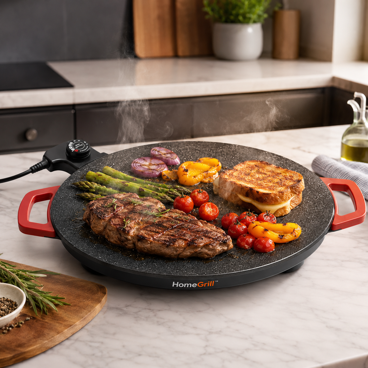 Plancha Electrica Koreana Antiadherente - HomeGrill™