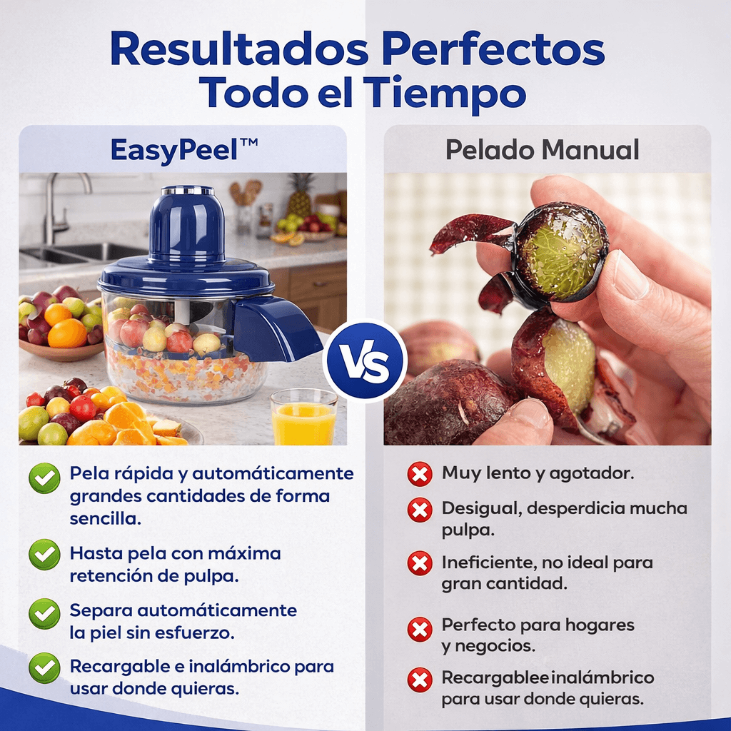 EasyPeel™ – Pelador Inteligente de Cocina con Batería Recargable